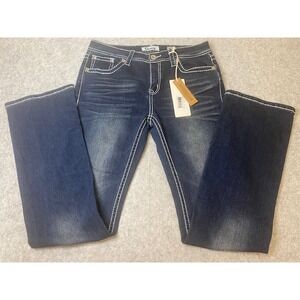 Charme Jeans Bootcut Embellished Dark Wash Denim Pants Women Size 30‎ **NWT